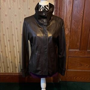 Cole Haan Dark Brown Leather Jacket for Women